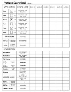 yahtzee print your own yahtzee game card pdf prints two score