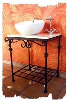 Wrought Iron Sink Stand Bathroom Ideas Pinterest Mueble De Hierro Forjado Para Lavabo