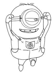 The One Eyed Minion Coloring For Kids