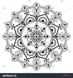 Circular Pattern In The Form Of A Mandala Henna Tatoo Mehndi Style Decorative Oriental Coloring Book Page