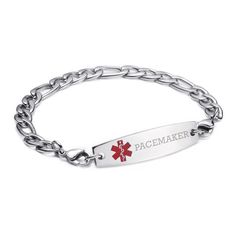 Free Engraving,Adjustable JF.JEWELRY Vintage Beads /& Stainless Steel Tag Medical Alert ID Strand Bracelet for Women