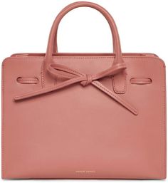 IRREGULAR PAIR OF SOFT PINK GENUINE LEATHER LUGGAGE TAGS MADE IN THE USA