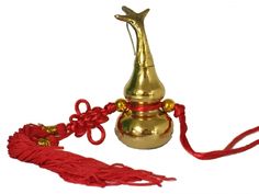 Feng Shui Brass Metal Wu Lou Charm for good Health Displaying Hanging Home Decor