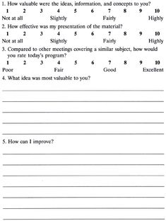 class evaluation template