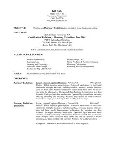 pharmacy technician resume