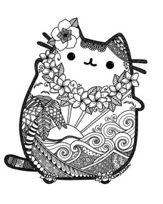 Exotic Pusheen I Love You This Is So Pretty Thanks Goes Out To The Person Who Made Cutest Coloring Page Ever