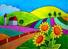 How To Color A Country Landscape With Oil Pastel Cara Mewarnai Pemandangan Dengan Krayon How To Color A Country Landscape With Oil Pastel Cara Mewarnai Pemandangan Dengan Krayon