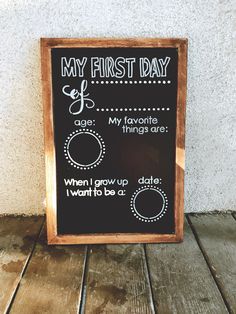 Handmade in USA First and Last Day of School Chalkboard by Page Brook Market Reusable Sign with Real Wooden Ruler Frame
