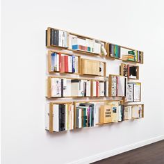 LIBRERIA DESIGN MODERNA CON MENSOLE DA PARETE A PETTINE SCAFFALE 4 RIPIANI LIBRI