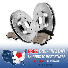 Ceramic Brake Pads For 1999-2000 BMW 323i 323Ci Rear Drill Slot Brake Rotors
