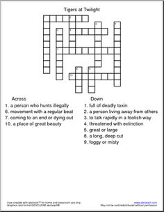tigers at twilight book report crossword sunset of the sabertooth featuring vocabulary tigers at twilight book report crossword sunset of the sabertooth featuring vocabulary