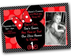 minnie mouse personalized invitations