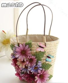 KNITTED SISAL TOTE//SHOPPER//SHOULDER BAG medium size PINK BROWN PURPLE BEIGE new