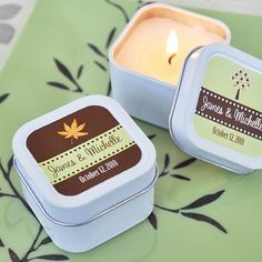 Personalized Fall Candle Favor Tins Fall Wedding Favor Personalized Fall Candle Favor Tins Fall Wedding Favor