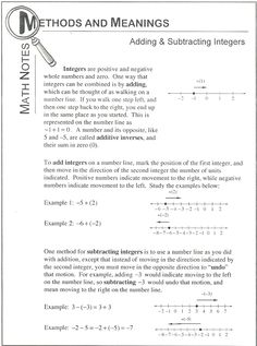10 best adding and subtracting integers images on pinterest adding