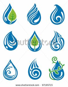 water drop icons and design elements vector by incomible on water drop designs