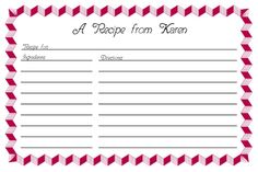 Free Recipe Card Templates For Word Classy 97 Best Kitchen~Binders~Recipe Cards Images On Pinterest Free . Free Recipe Card Templates For Word Beauteous 97 Best Kitchen~Binders~Recipe Cards Images On Pinterest Free .