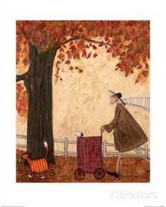 LOVELY WEATHER FOR DUCKS SAM TOFT MOUNTED PRINT FRAME OPTIONS 30 x 30cm