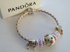 Pandora Leather Bracelet And The Best Charms You Should Choose For Authentic Pandora Sterling Silver Braided Champagne Leather Bracelet With Charms