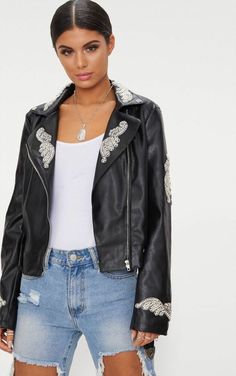 SALE Boxing DAY Ladies Leopard Faux Fur Collar PU Biker Jacket UK Size 6-14