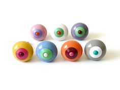 Gelb Knöpfe 4 /& 4,5 cm Ø Schrankknopf // Knaufe 6 Stück Blau Türkis