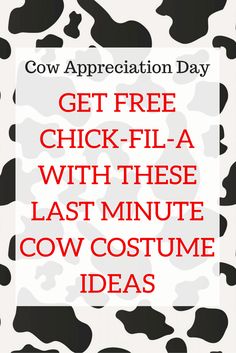 Chick-Fil-A Cow Appreciation Working day picture regarding Chick Fil a Printable Cow Costume named Chick-Fil-A Cow Appreciation Working day