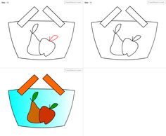 how to draw fruit basket for kids step by step drawing tutorial draw fruit basket
