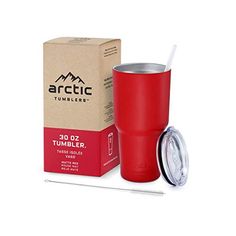 Royal Elephants On Red Wrap Traveler 16 Oz Tumbler Mug with Lid