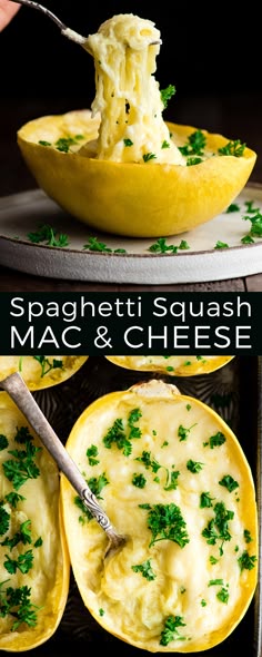 This Easy & Healthy Spaghetti Squash Mac and Cheese Recipe is low-carb and keto! It's a delicious gluten-free dinner, side dish or meal prep idea! #lowcarb #spaghettisquash #macandcheese #glutenfree #easy #recipe #keto via @joyfoodsunshine