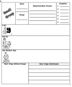 small group lesson plan template