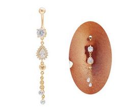 JY Jewelry 3Pcs//lot Stainless Steel Rhinestone with tassels Belly Button Ring