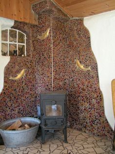 Ceramic Tile landscape with stones 8X8\' wall behind wood stove ... Ceramic Tile landscape with stones 8X8\' wall behind wood stove ...