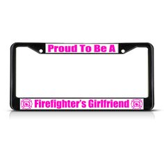 My Heart Belongs To A Nurse Black Metal License Plate Frame Tag Holder