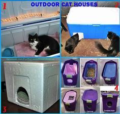 Casas De Gatos Para El Exterior Para El Invierno Casas De Gato Al Aire Libre De Bajo Costo Una Visita Obli Outdoor Cat Shelter Outdoor Cat House Cat Shelter