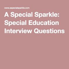 special ed interview questions