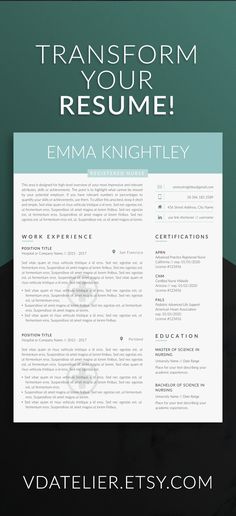 Nurse resume template for modern professionals Suitable as - resume doctors Nurse resume template for modern professionals Suitable as - resume doctors