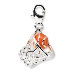Amore La Vita 925 Silver 3-D Enamel /& Crystal Hummingbird w// Lobster Clasp Charm