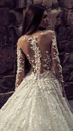 julia kontogruni 2018 bridal long sleeves illuson bateau sweetheart neckline full embellishment romantic princess ball gown a line wedding dress sheer button back royal train (7) zbv Gowns, Sheer Wedding Dress, A-line Wedding Dress, Ball Gown Wedding Dress, Dream Wedding Dresses, Ball Gowns Wedding