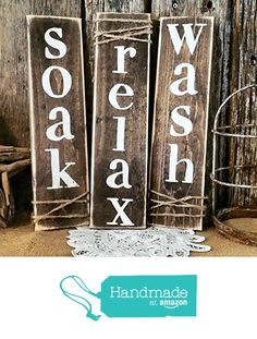 Bathroom Signs Amazon wash soak relax sign, bathroom decor, rustic bathroom decor, tub Bathroom Signs Amazon wash soak relax sign, bathroom decor, rustic bathroom decor, tub