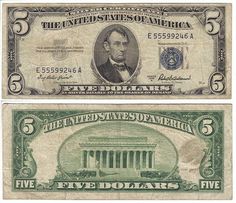 771 Best United States Currency Images Military Payment 1953 A 5 Bill Silver Certificate Old Us Currency
