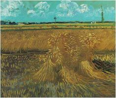 Field under storm heaven by Vincent Van Gogh Giclee Print Repro on Canvas