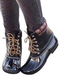 CHENSF Womens Mid Calf Waterproof Rubber Rain Boots Knee high Boots
