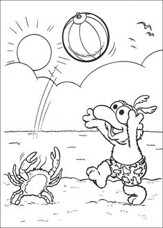 Muppet Babies Gonzo At The Beach Coloring Picture