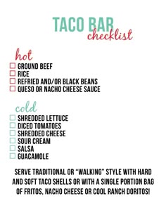 This is my sign up sheet for a Taco Bar team party. I have ... This is my sign up sheet for a Taco Bar team party. I have ...