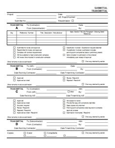example image letter of transmittal form templets submittal register template