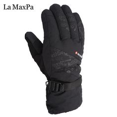 Fostly Leather Coral Fleece Gloves Button Stitching Gloves Winter Warm Windproof Gloves For Cycling Motorcycle Motorbike Bike Riding Black