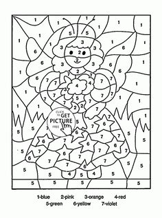 Color By Number Little Fairy Coloring Page For Kids Education Pages Printables Free