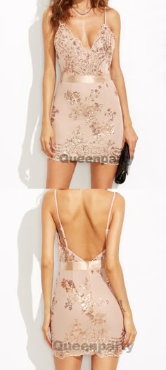 Gold Sequin Cocktail Dress