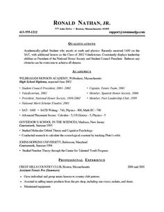 resume examples for teens