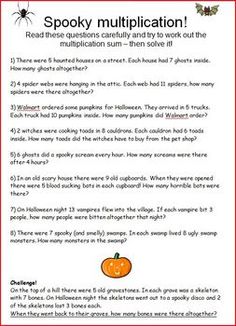 best multiplication images on pinterest school multiplication spooky math multiplication word problems halloween math halloween worksheets